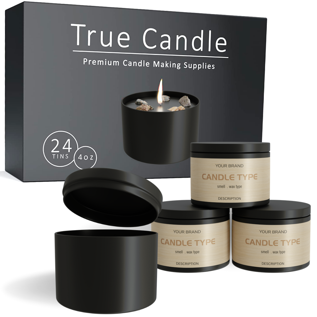  True Candle 24x Premium Matte White Candle tin 8 oz